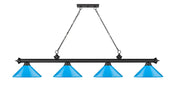 Cordon 4 Light 81.75" Billiard, Metal Shades (M) in Matte Black