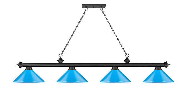 Cordon 4 Light 81.75" Billiard, Metal Shades (M) in Matte Black