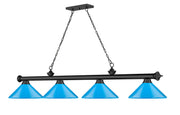 Cordon 4 Light 81.75" Billiard, Metal Shades (M) in Matte Black