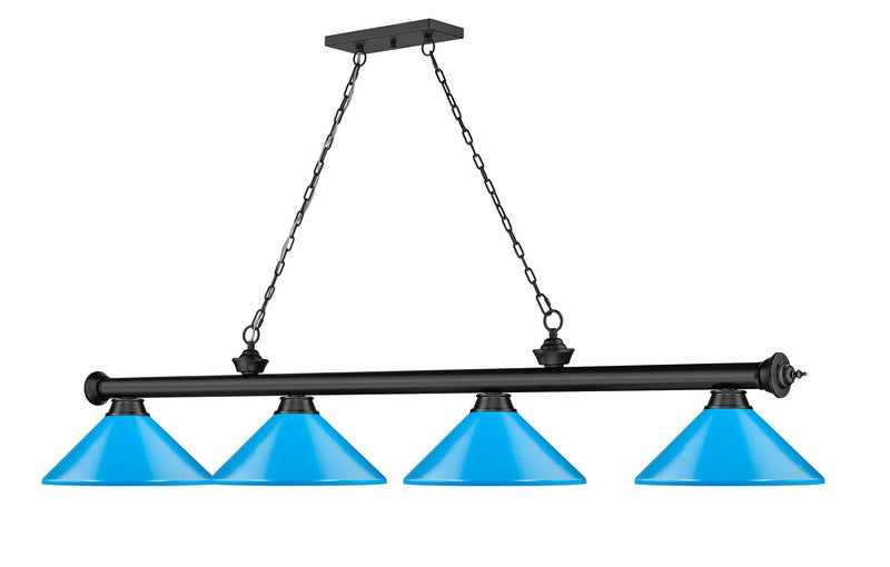 Cordon 4 Light 81.75" Billiard, Metal Shades (M) in Matte Black