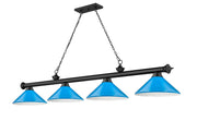 Cordon 4 Light 81.75" Billiard, Metal Shades (M) in Matte Black