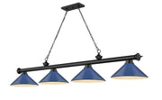Cordon 4 Light 81.75" Billiard, Metal Shades (M) in Matte Black