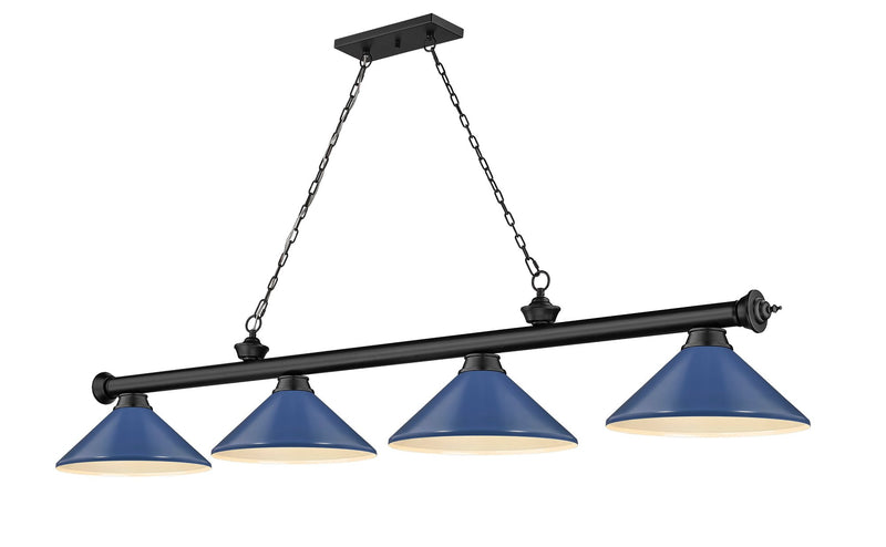 Cordon 4 Light 81.75" Billiard, Metal Shades (M) in Matte Black