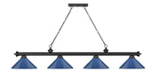 Cordon 4 Light 81.75" Billiard, Metal Shades (M) in Matte Black