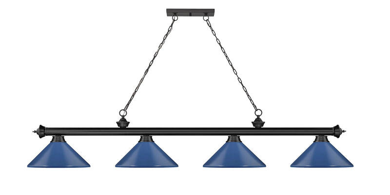 Cordon 4 Light 81.75" Billiard, Metal Shades (M) in Matte Black
