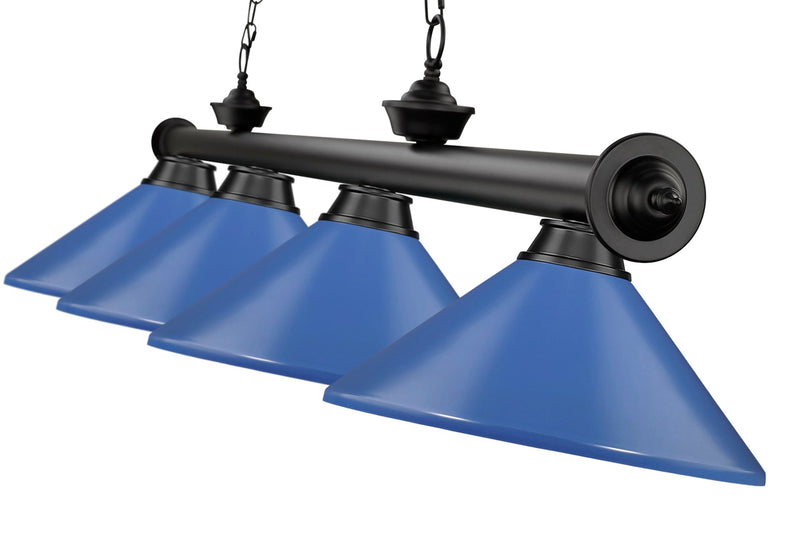 Cordon 4 Light 81.75" Billiard, Metal Shades (M) in Matte Black