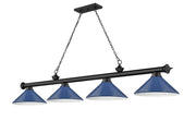 Cordon 4 Light 81.75" Billiard, Metal Shades (M) in Matte Black