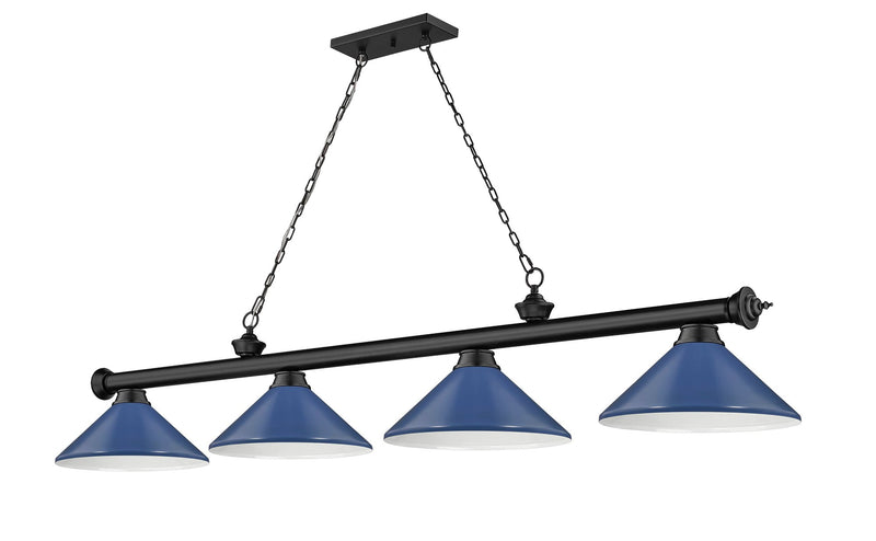 Cordon 4 Light 81.75" Billiard, Metal Shades (M) in Matte Black
