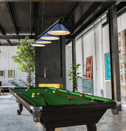 Cordon 4 Light 81.75" Billiard, Metal Shades (M) in Matte Black in a room setting