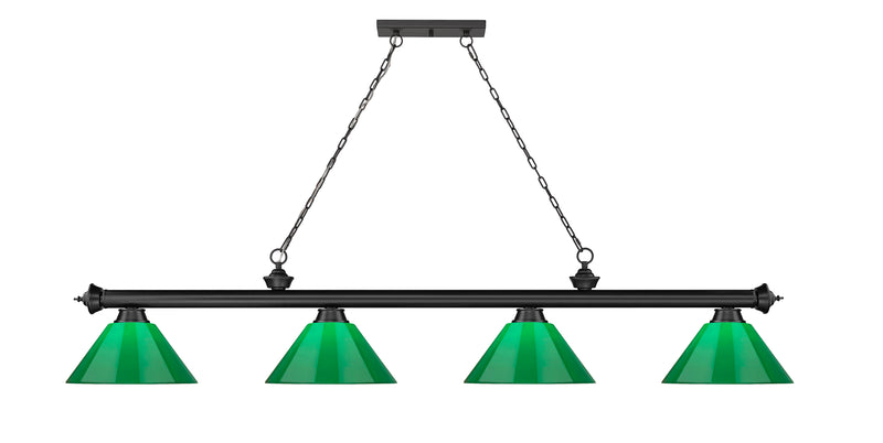 Cordon 4 Light 81.25" Billiard, Plastic Shades in Matte Black