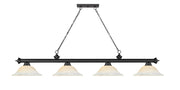 Cordon 4 Light 81.75" Billiard, Glass Shades in Matte Black