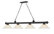 Cordon 4 Light 81.75" Billiard, Glass Shades in Matte Black