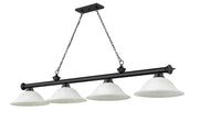 Cordon 4 Light 81.75" Billiard, Glass Shades in Matte Black