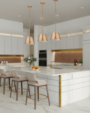 Lilly 1 Light 12" Pendant in Modern Gold in a room setting