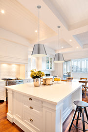 Lilly 1 Light 18" Pendant in Brushed Nickel in a room setting