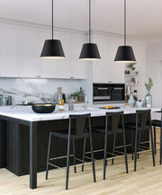 Lilly 1 Light 18" Pendant in Matte Black in a room setting