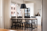 Lilly 1 Light 24" Pendant in Matte Black in a room setting