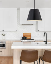 Lilly 1 Light 24" Pendant in Matte Black in a room setting