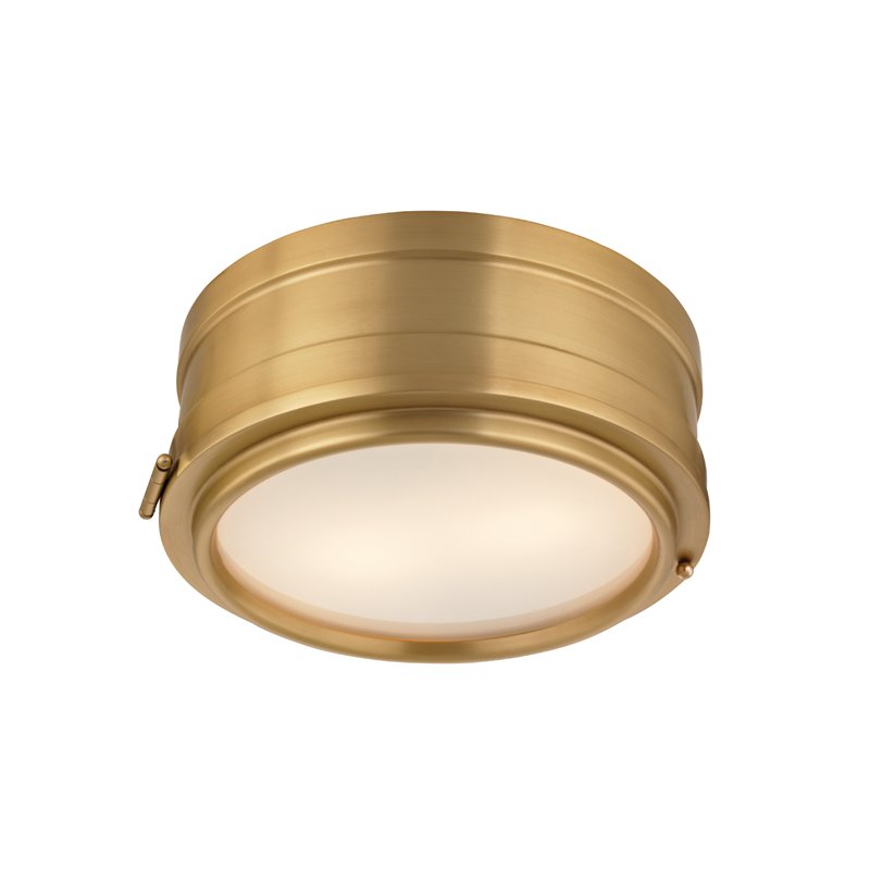 Rye 2-Light Flush Mount in Aged Brass