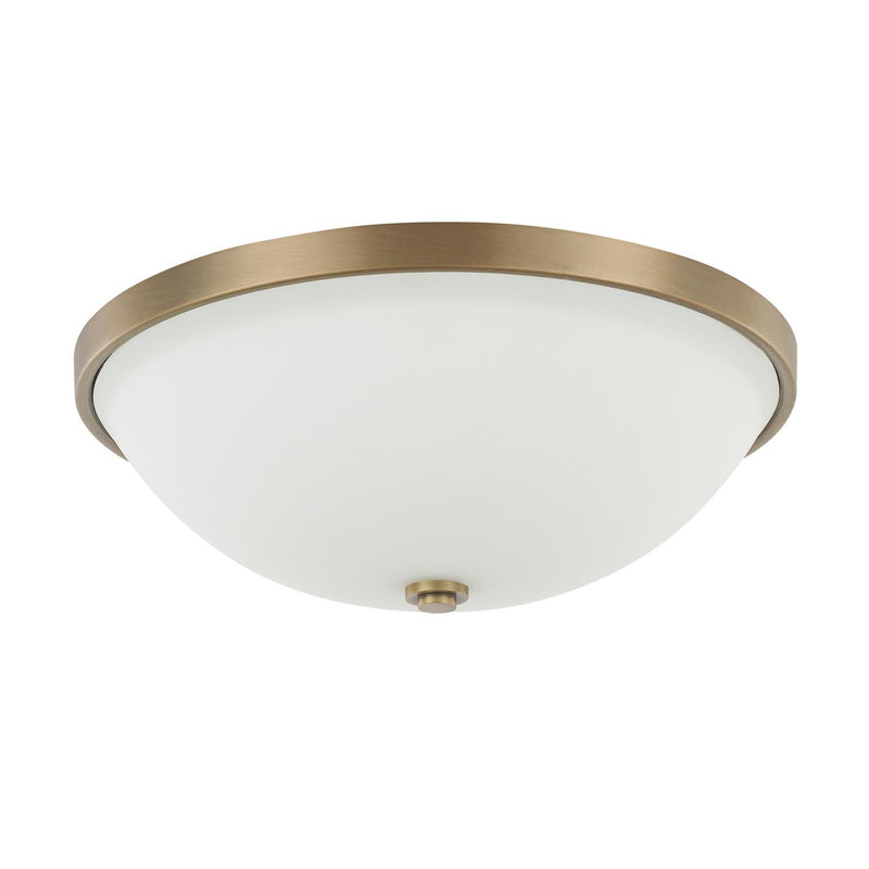 Perkins 3-Light Flush Mount in Aged Brass