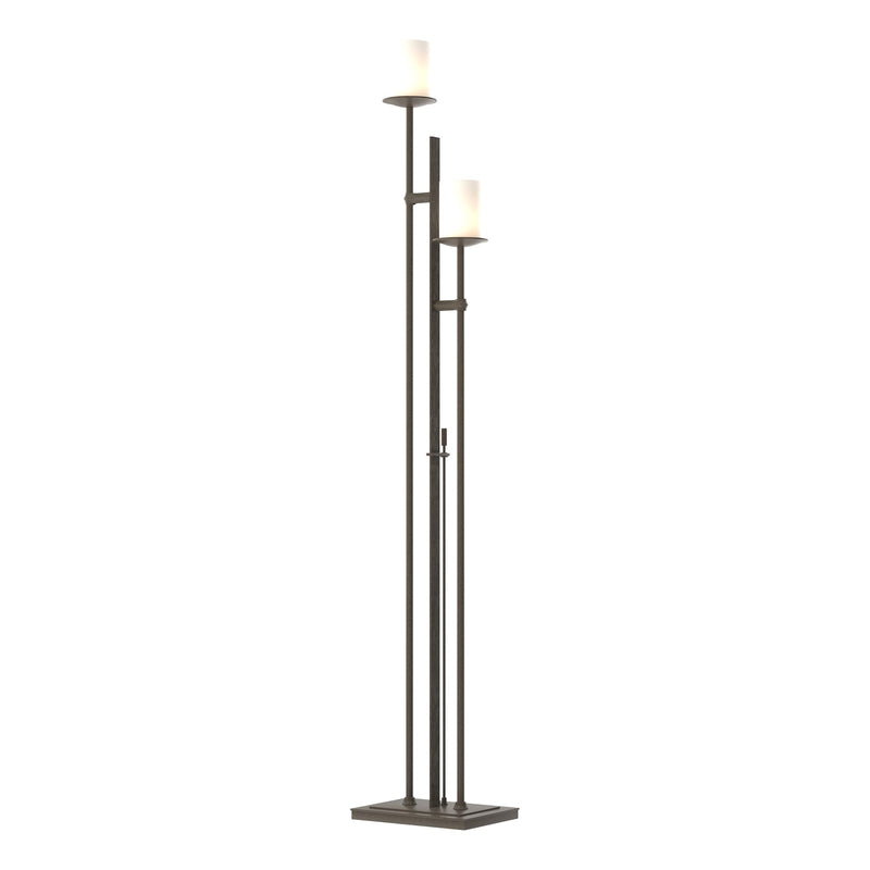 Rook Twin 2-Light 65.8" Floor Lamp in Dark Smoke