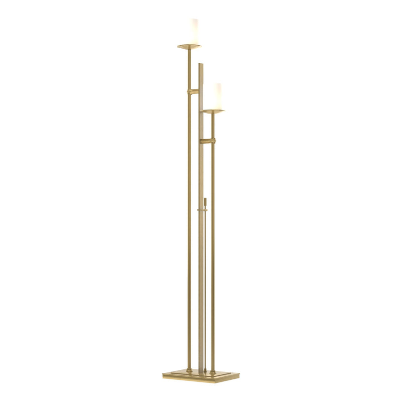 Rook Twin 2-Light 65.8" Floor Lamp in Modern Brass
