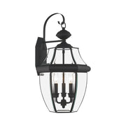 Monterey 3-Light Large Outdoor Wall Lantern in Black