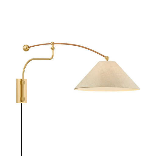 Sylva Swing Arm Wall Lamp in Aged Brass