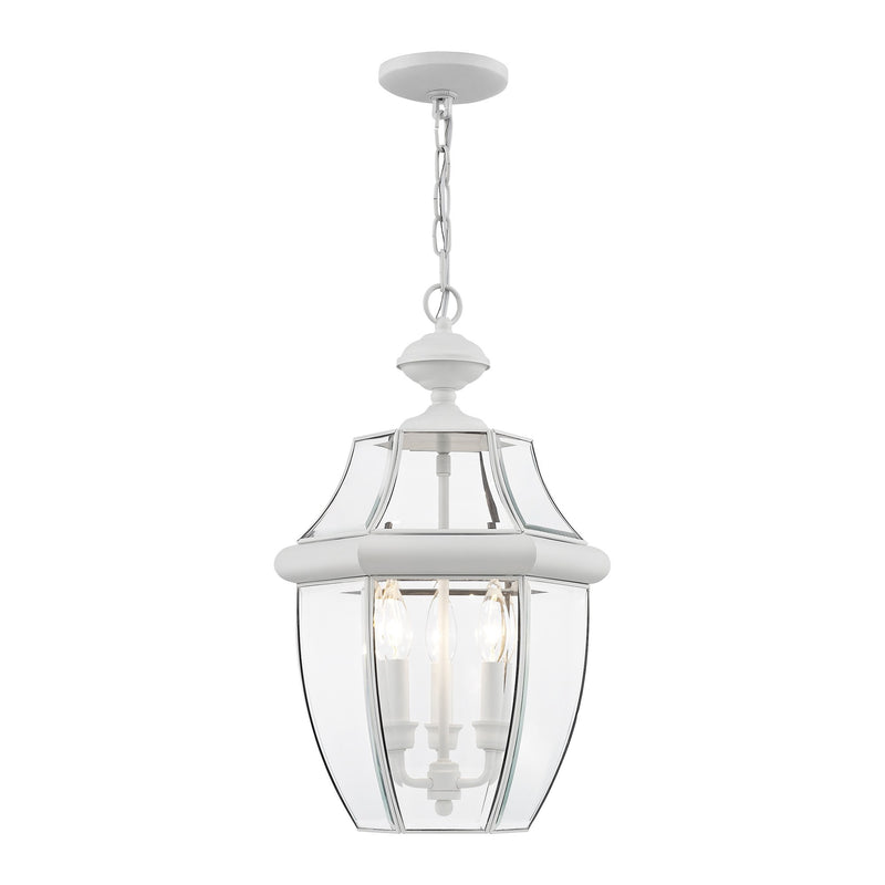 Monterey 3-Light Large Outdoor Pendant Lantern in White