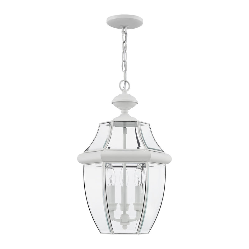 Monterey 3-Light Large Outdoor Pendant Lantern in White