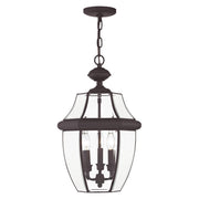 Monterey 3-Light Large Outdoor Pendant Lantern in Bronze