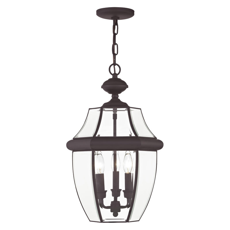 Monterey 3-Light Large Outdoor Pendant Lantern in Bronze
