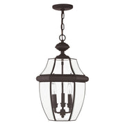Monterey 3-Light Large Outdoor Pendant Lantern in Bronze