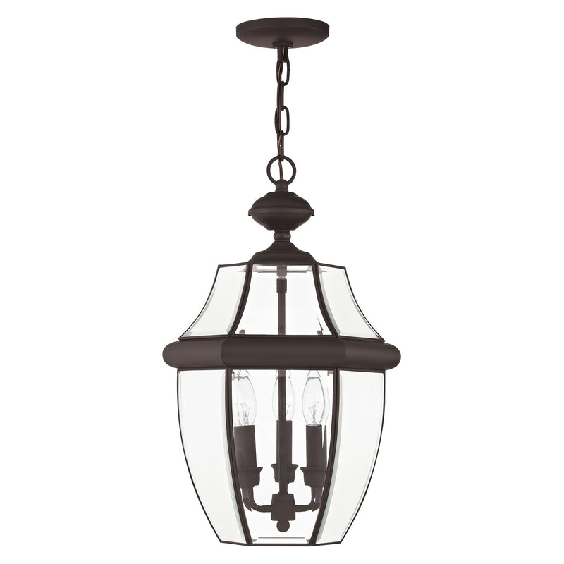 Monterey 3-Light Large Outdoor Pendant Lantern in Bronze
