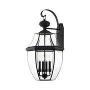 Monterey 4-Light Extra Large Outdoor Wall Lantern in Black