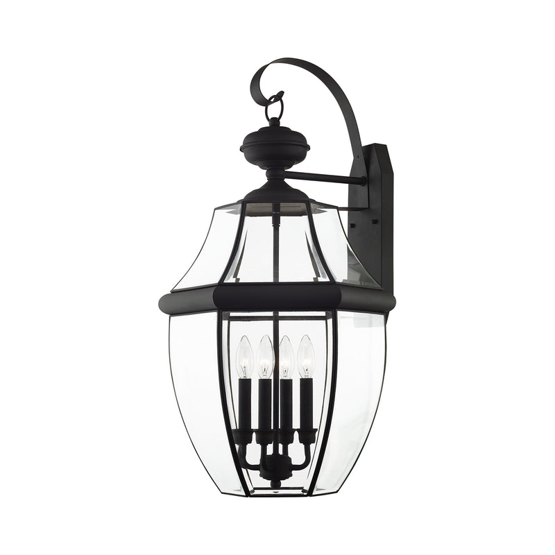 Monterey 4-Light Extra Large Outdoor Wall Lantern in Black