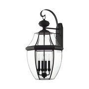 Monterey 4-Light Extra Large Outdoor Wall Lantern in Black