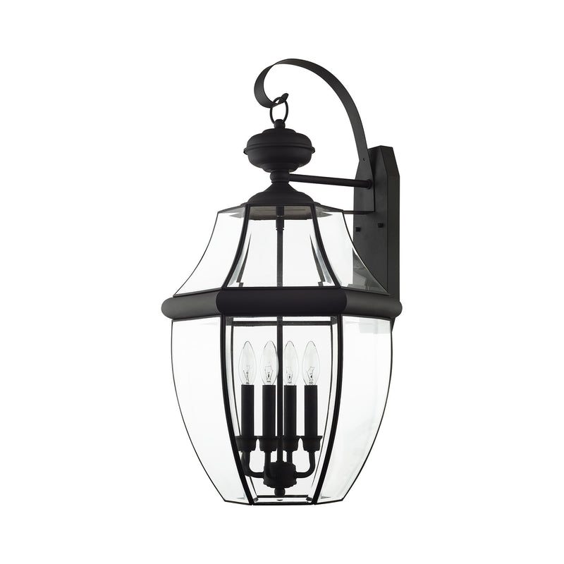 Monterey 4-Light Extra Large Outdoor Wall Lantern in Black