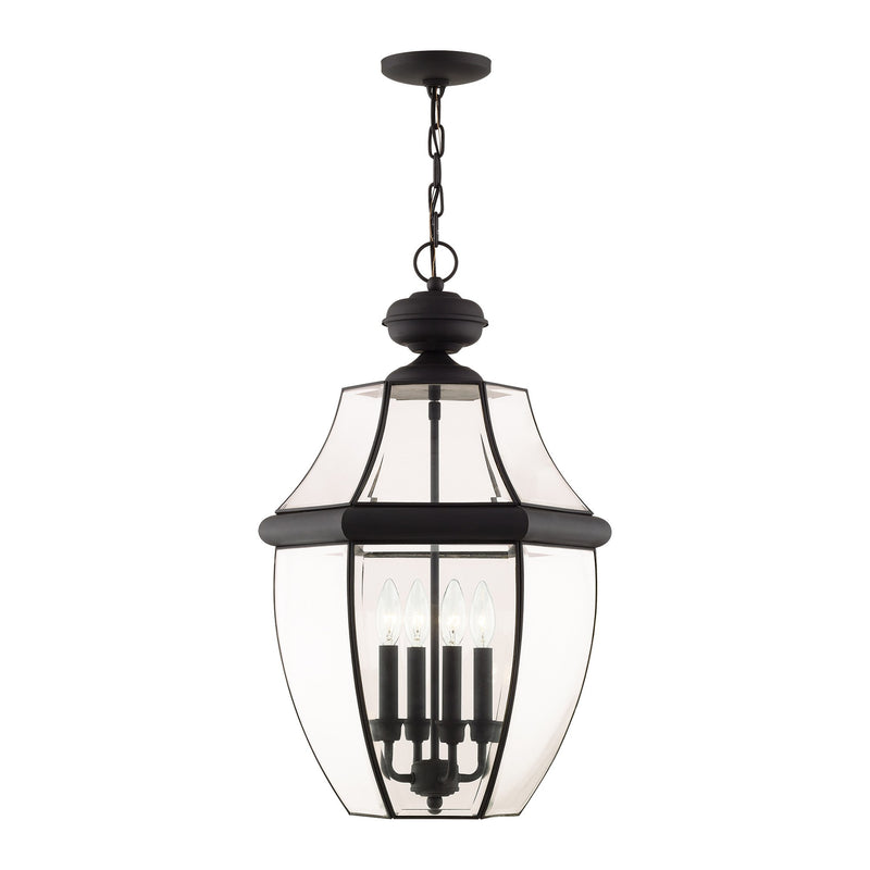 Monterey 4-Light Extra Large Outdoor Pendant Lantern in Black