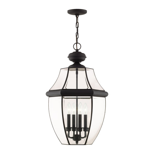 Monterey 4-Light Extra Large Outdoor Pendant Lantern in Black