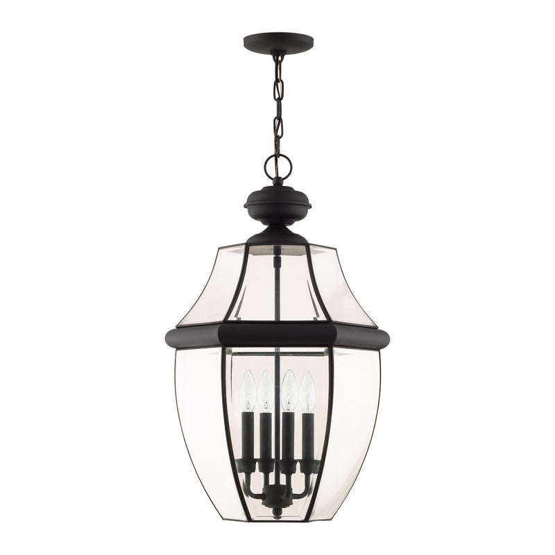 Monterey 4-Light Extra Large Outdoor Pendant Lantern in Black