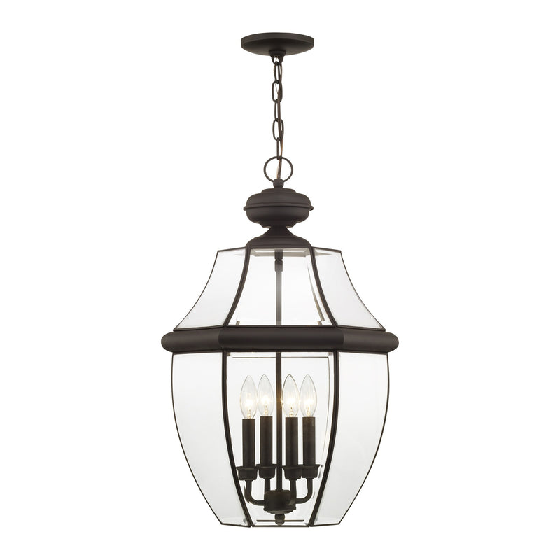 Monterey 4-Light Extra Large Outdoor Pendant Lantern in Bronze