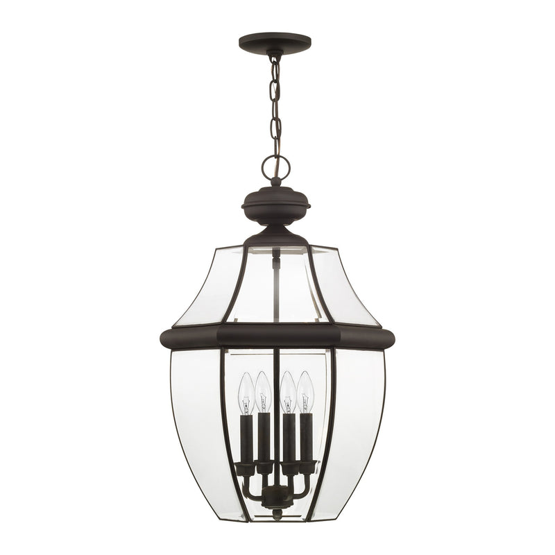 Monterey 4-Light Extra Large Outdoor Pendant Lantern in Bronze