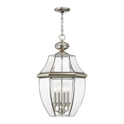 Monterey 4-Light Extra Large Outdoor Pendant Lantern in Brushed Nickel