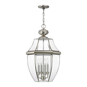 Monterey 4-Light Extra Large Outdoor Pendant Lantern in Brushed Nickel