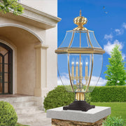 Monterey 4-Light Extra Large Outdoor Post Light in Antique Brass