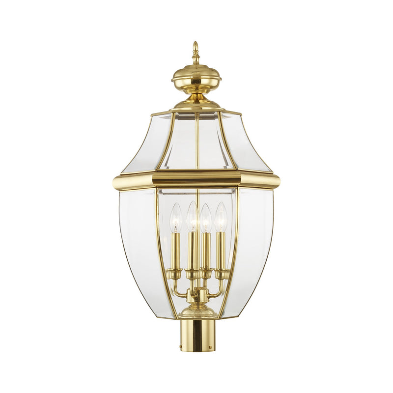 Monterey 4-Light Extra Large Outdoor Post Light in Polished Brass