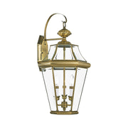 Georgetown 3-Light Large Outdoor Wall Lantern in Antique Brass