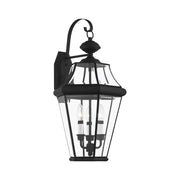 Georgetown 3-Light Large Outdoor Wall Lantern in Black
