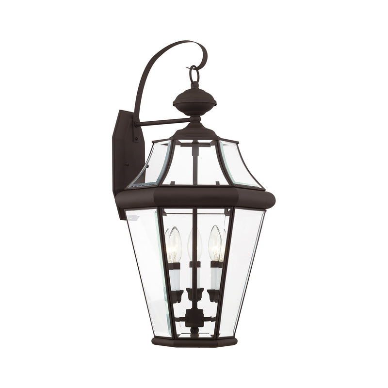Georgetown 3-Light Large Outdoor Wall Lantern in Bronze